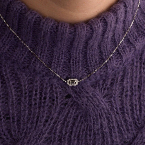 Collier Collier en or blanc 18 carats et diamants 58 Facettes