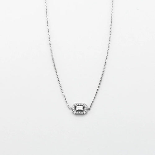 Collier Collier en or blanc 18 carats et diamants 58 Facettes