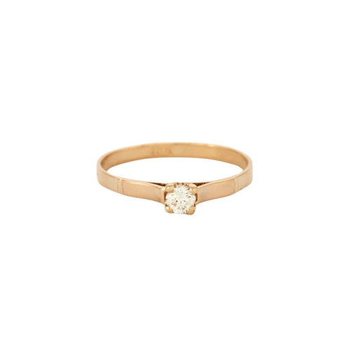 Bague 55 Bague solitaire en or jaune et diamant 58 Facettes