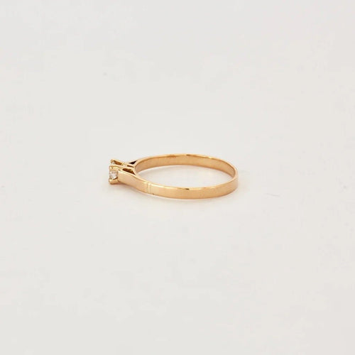 Bague 55 Bague solitaire en or jaune et diamant 58 Facettes