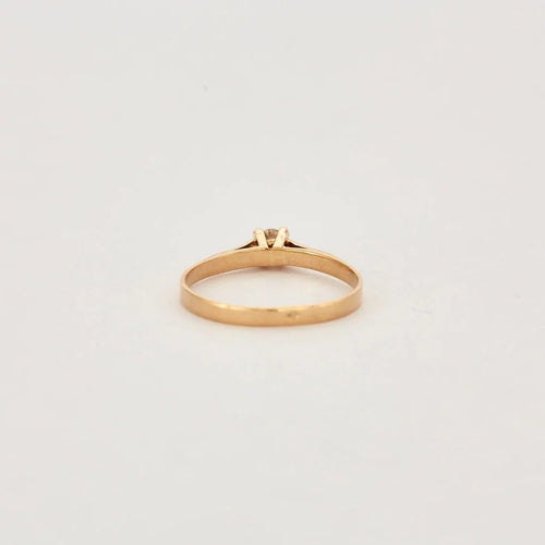 Bague 55 Bague solitaire en or jaune et diamant 58 Facettes