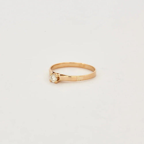 Bague 55 Bague solitaire en or jaune et diamant 58 Facettes