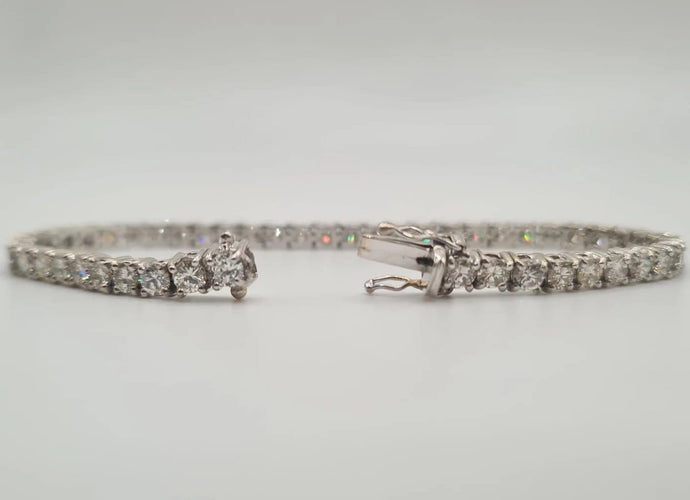 Bracelet Bracelet rivière en or blanc 18 carats et diamants naturels 58 Facettes
