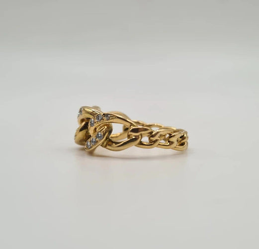 Bague 54.5 Bague en or jaune 18 carats et diamants 58 Facettes