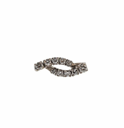 Bague 55.5 Bague en or blanc sertie de diamants naturels 58 Facettes