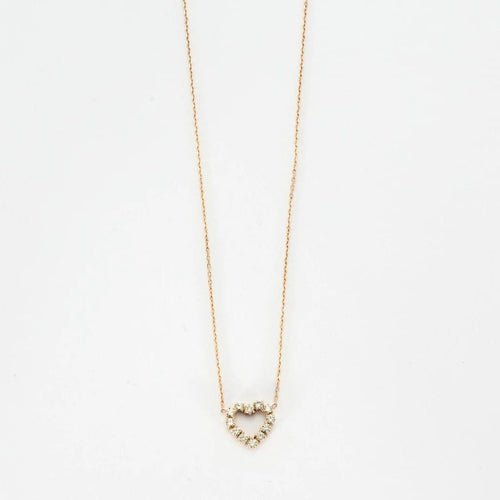 Collier Collier cœur en or rose et diamants 58 Facettes