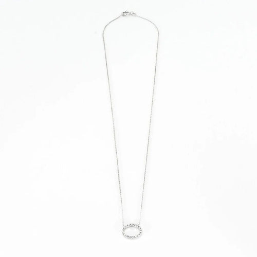 Collier Collier cercle en or blanc et diamants 58 Facettes
