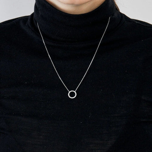 Collier Collier cercle en or blanc et diamants 58 Facettes