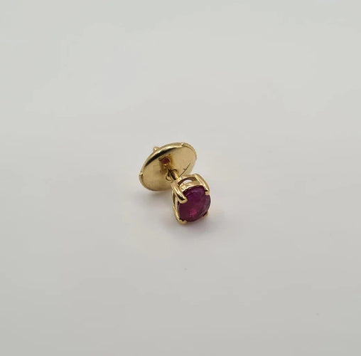 Boucles d'oreilles Boucles d’oreilles or jaune 18 carats serties de rubis ovale 58 Facettes