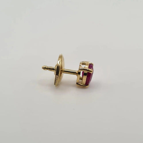 Boucles d'oreilles Boucles d’oreilles or jaune 18 carats serties de rubis ovale 58 Facettes