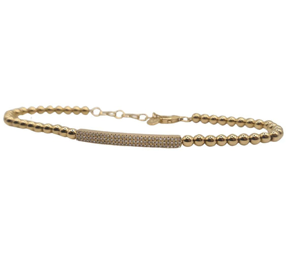 Bracelet Bracelet en or jaune serti d'une barrette de diamants 58 Facettes