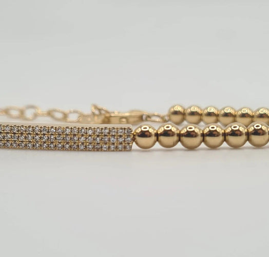 Bracelet Bracelet en or jaune serti d'une barrette de diamants 58 Facettes