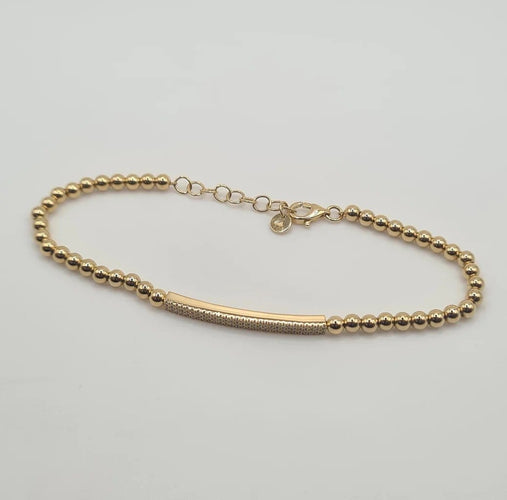 Bracelet Bracelet en or jaune serti d'une barrette de diamants 58 Facettes
