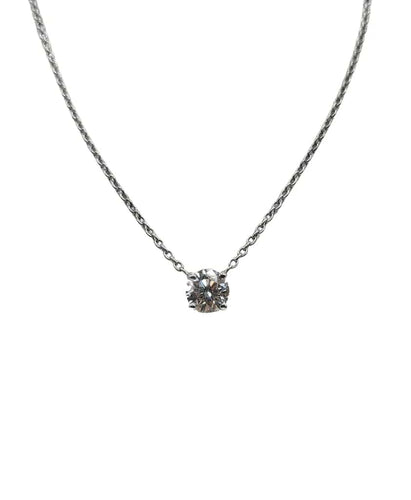 Collier Collier en or blanc serti d'un diamant certifié LFG 58 Facettes