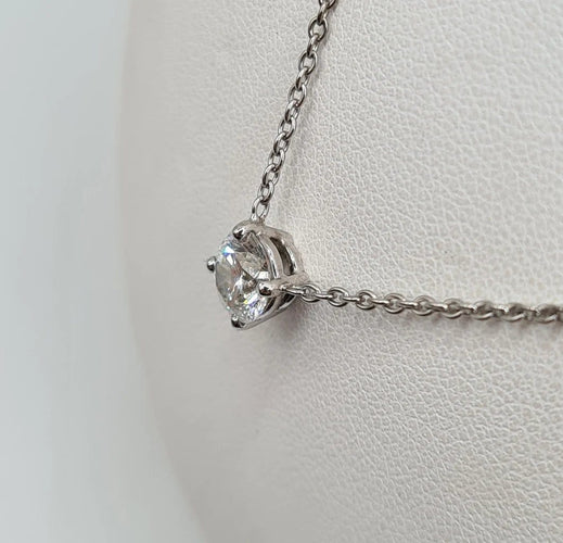 Collier Collier en or blanc serti d'un diamant certifié LFG 58 Facettes