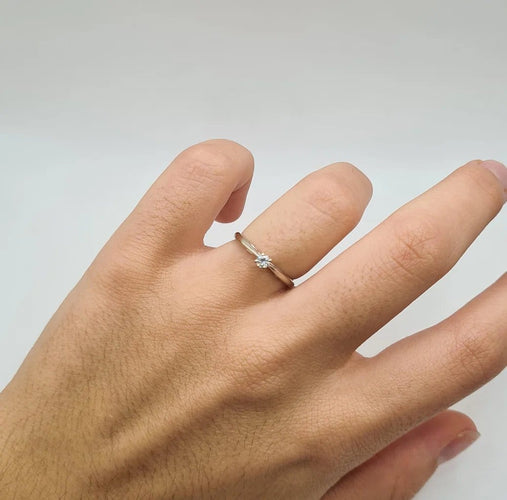 Bague 50 Solitaire - Bague en or blanc et diamant 58 Facettes