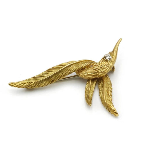 Broche Broche oiseau en or jaune 750‰ et diamant 58 Facettes 240342R