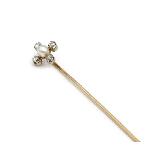 Broche Epingle À Cravate - Or, Diamants & Perle 58 Facettes 240050SP