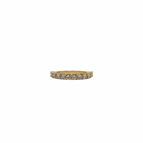 Bague 52 Demi-alliance en or jaune et diamants 58 Facettes