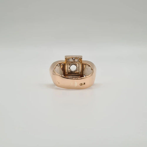 Bague 50.5 Bague vintage en or rose et diamants 58 Facettes