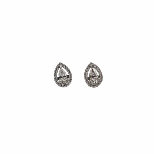 Boucles d'oreilles Boucles d'oreilles en or blanc 18 carats et diamants 58 Facettes
