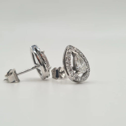Boucles d'oreilles Boucles d'oreilles en or blanc 18 carats et diamants 58 Facettes