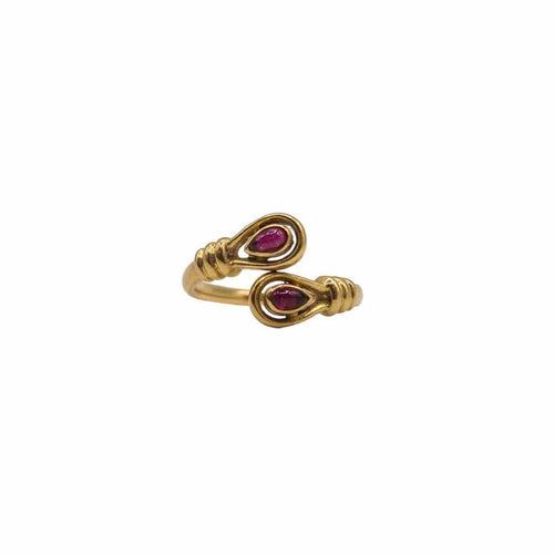 Bague 55 Bague Toi et Moi en or jaune 18 carats et pierres fines 58 Facettes