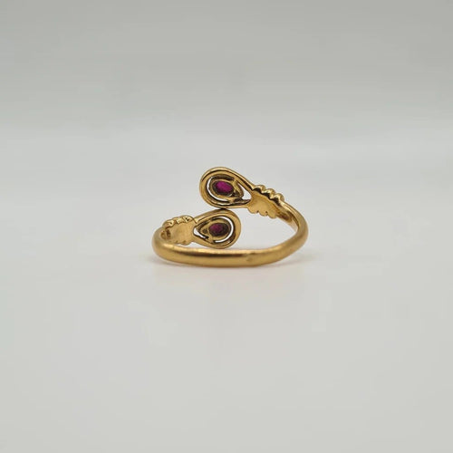 Bague 55 Bague Toi et Moi en or jaune 18 carats et pierres fines 58 Facettes