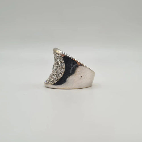 Bague 54 Bague en or blanc et diamants naturels 58 Facettes