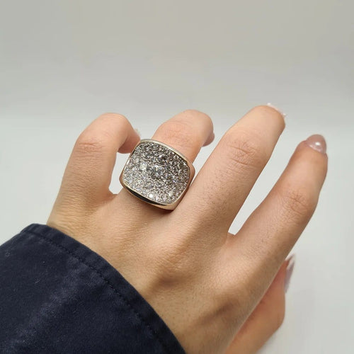 Bague 54 Bague en or blanc et diamants naturels 58 Facettes
