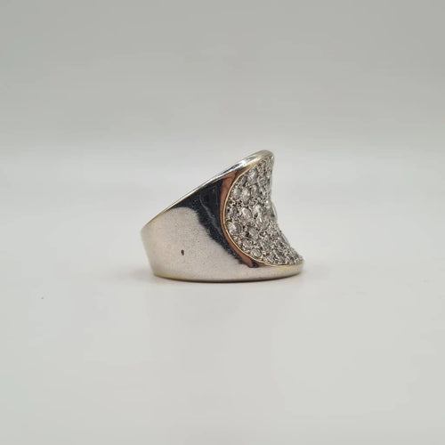 Bague 54 Bague en or blanc et diamants naturels 58 Facettes