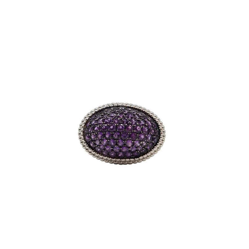Bague 55 Bague en or blanc sertie d'améthystes 58 Facettes