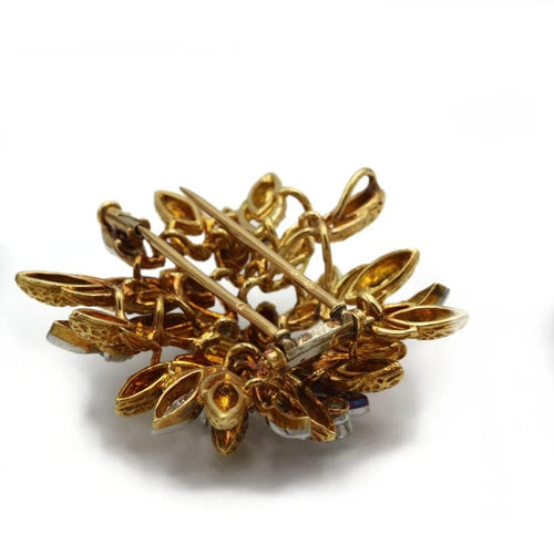Broche OJ Perrin - Broche bouquet en or jaune et platine, diamants 58 Facettes 250175R