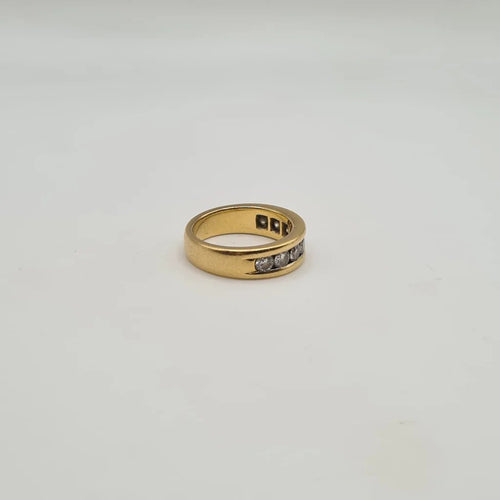 Bague 53 Demi-alliance en or jaune et diamants naturels 58 Facettes