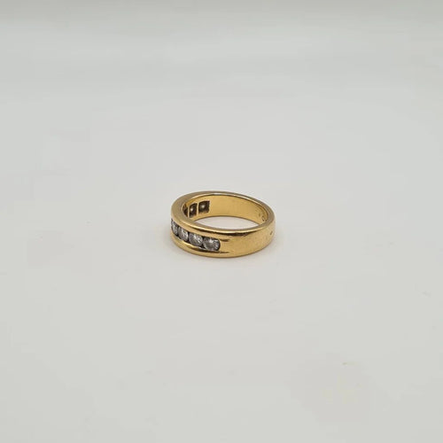 Bague 53 Demi-alliance en or jaune et diamants naturels 58 Facettes