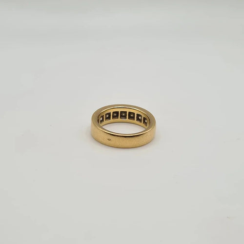 Bague 53 Demi-alliance en or jaune et diamants naturels 58 Facettes
