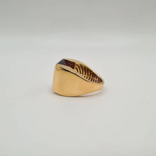 Bague 55 Bague en or jaune 18 carats et améthyste 58 Facettes