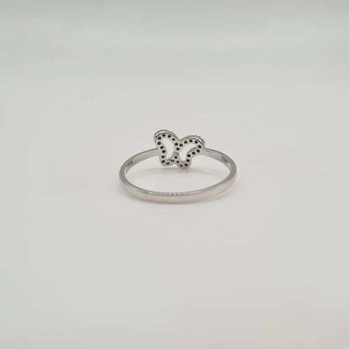 Bague 51.5 Bague papillon en or blanc et diamants 58 Facettes