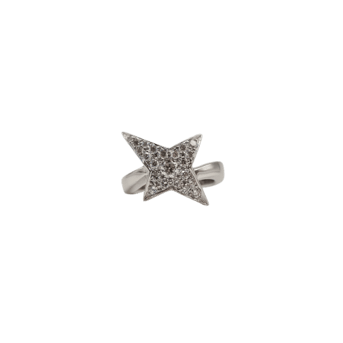 Bague 54 Bague étoile en or blanc et diamants 58 Facettes