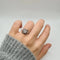 Bague 54 Bague carrée en or blanc 18 carats et diamants 58 Facettes