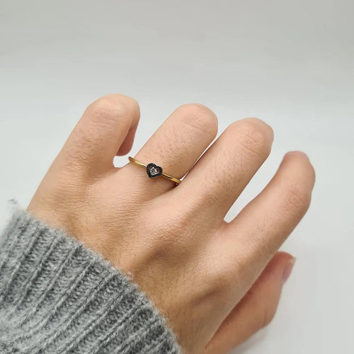 Bague 54 Bague solitaire en or jaune et blanc 18 carats avec diamant 58 Facettes