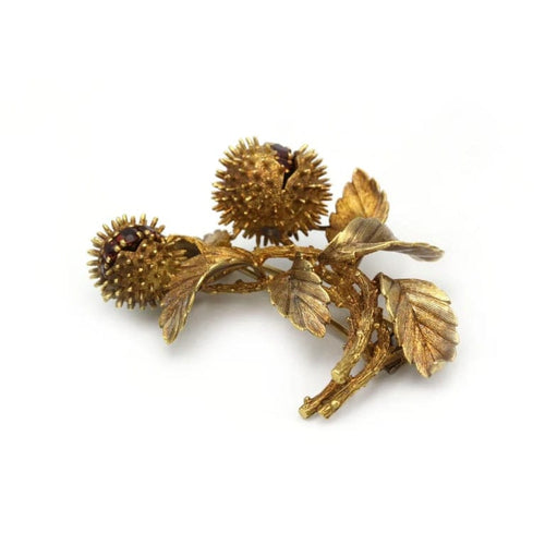 Broche Broche Châtaignes - Or jaune 750‰ et grenats spessartites 58 Facettes 250270R