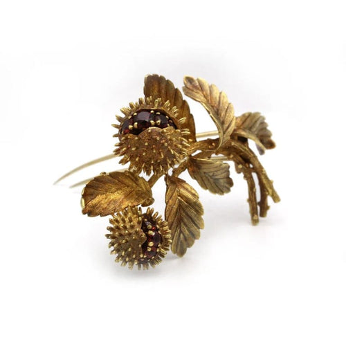 Broche Broche Châtaignes - Or jaune 750‰ et grenats spessartites 58 Facettes 250270R