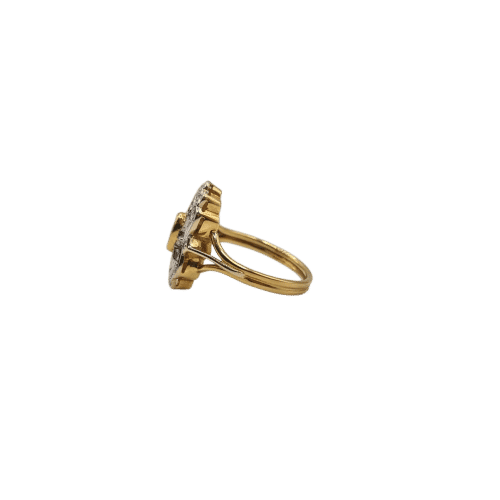 Bague 56 Bague Art déco en or jaune 18 carats, saphir et diamants 58 Facettes