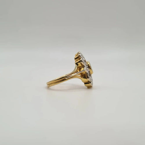 Bague 56 Bague Art déco en or jaune 18 carats, saphir et diamants 58 Facettes