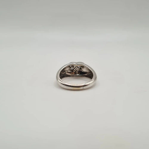 Bague 54 Bague cœur en or blanc 18 carats et diamants 58 Facettes