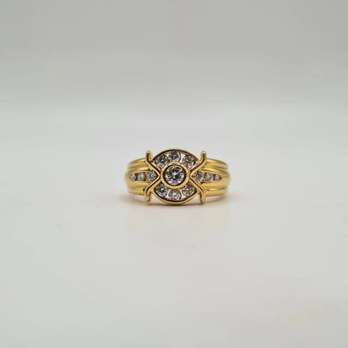 Bague 54 Bague en or jaune 18 carats et diamants 58 Facettes