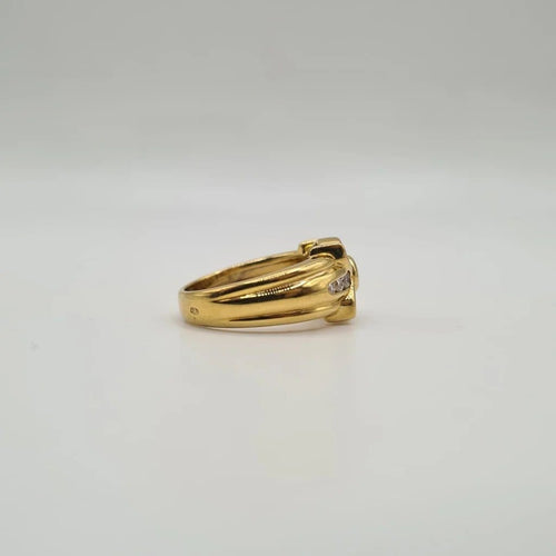 Bague 54 Bague en or jaune 18 carats et diamants 58 Facettes