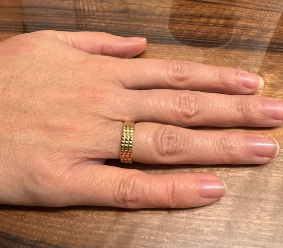 Bague 53.5 Alliance en or rose 18 carats pointe de diamant 58 Facettes