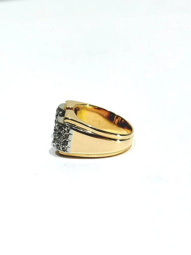 Bague 56 Bague tank Art déco en or rose et or blanc 18 carats, diamants 58 Facettes